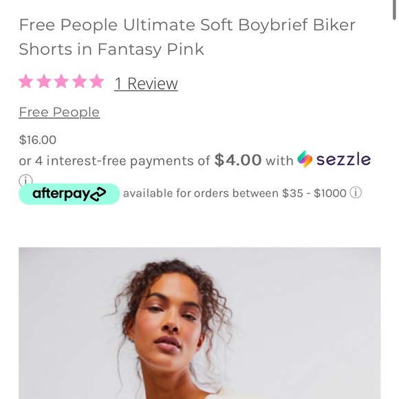 Free People Intimately Ultimate Soft Boybrief Biker Pink Shorts NWT - Picture 3 of 4